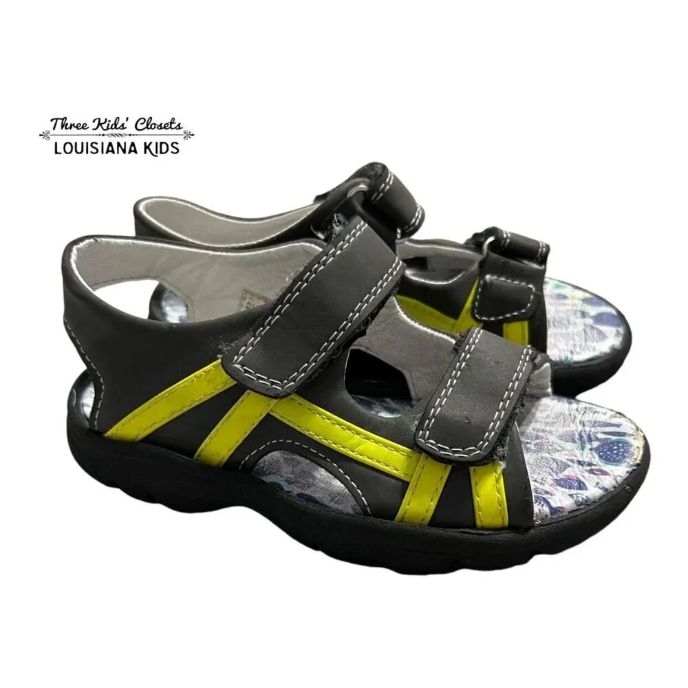 Cat & Jack Sz 11 Gray & Yellow Sandals